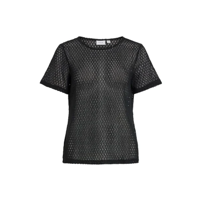 Afbeelding van VILA Vimine O NECK Tshirt basic, Dames, Maat: Medium, Black beauty