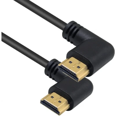 Afbeelding van HDMI kabel 90 haakse connectoren (links/links) HDMI2.0 (4K 60Hz + HDR) 0,50 meter