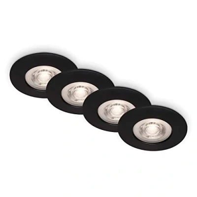 Afbeelding van BRILONER KULANA LED inbouwarmaturen, mat zwart, dimbaar, 4x printplaat, 4,9W