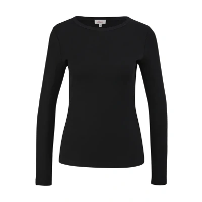 Afbeelding van s.Oliver MIT Rippstruktur Longsleeve, Dames, Maat: 48, Schwarz