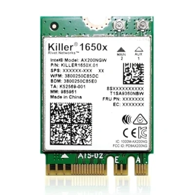 Afbeelding van AX1650x Wi Fi 6 Killer Series Upgrade 2.4 Gbps Bluetooth 5.2 Support M.2 PCIe 802.11ax No vPro Performance &amp; Gaming Model AX200.NGWG.NVXX