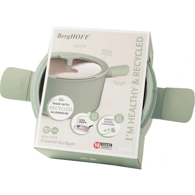 Afbeelding van Kookpot BergHOFF Leo Recycled Balance met Deksel Antikleef 24x19 cm Sage