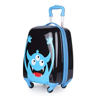 Afbeelding van Hauptstadtkoffer kinderbagage kinderkoffer hardshell koffer boordbagage voor kinderen ABS/PC,, Monster zwart/blauw,