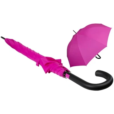 Afbeelding van iX brella First Class XL Glasvezel, automatische paraplu, 110 cm, overslagbaar, neonroze, paraplu automatisch