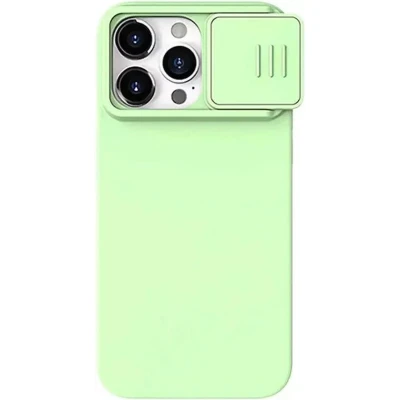 Afbeelding van Nillkin CamShield Hoesje Geschikt voor Apple iPhone 15 Pro Compatibel met MagSafe Siliconen Back Cover Camera Slider Mint Groen