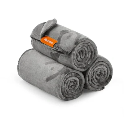 Afbeelding van Feandrea hondendeken, set van 3 wasbare huisdierdekens, L, 127 x 102 cm, voor kleine en middelgrote honden, flanel beschermdeken bank, leisteengrijs PPB014G01