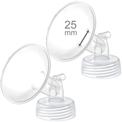 Afbeelding van 2 x 25 mm, Maymom szeroka szyjka części pomp Spectra S1/S2; w zestawie kołnierz szeroką szyjką; nie oryginalny kołnierzyk Spectra; zamiennik do Shield (dwa kołnierze mm) (części pompy)