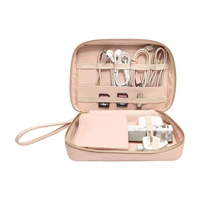 Afbeelding van Stackers Blush roze opgeruimde tas met kabel