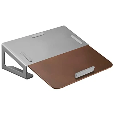 Afbeelding van mywall laptopstandaard HT16L, ergonomische laptophouder voor bureau, notebook en MacBook standaard compatibel met 11 17 inch laptops, geventileerde grijs