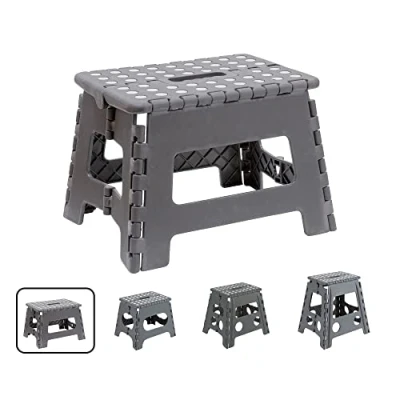 Afbeelding van ARREGUI TB 022 G Kleine vouwkruk opvouwbare Kruk voor kinderen en volwassenen Draagbare Draagvermogen 150 kg keuken, badkamer, camping, tuin 22 cm hoog Grijs