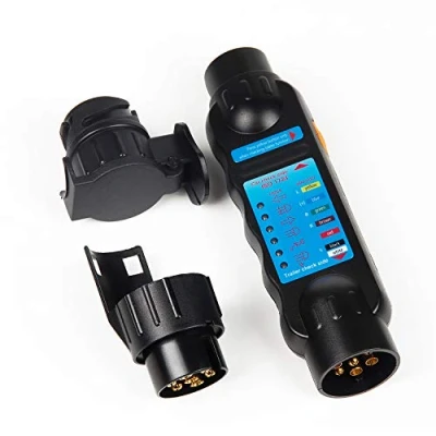 Afbeelding van EXLECO Aanhangertestapparaat aanhangerverlichting testapparaat aanhanger tester 7 13 polige caravan 12 V voor stekker en stopcontact trailer connectoren om te slepen caravans