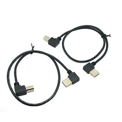 Afbeelding van CY Printerkabel (90 graden gebogen, USB 2.0 A mannelijk naar B mannelijk, 90 graden, 50 cm) 2 stuks