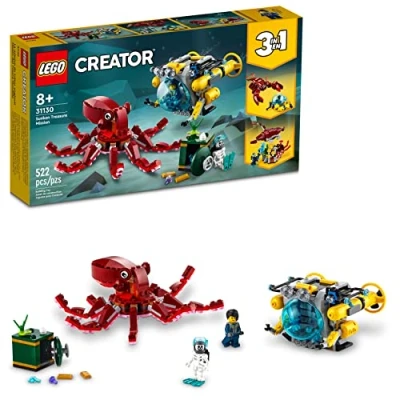 Afbeelding van LEGO Creator 3 in 1 Sunken Treasure Mission 31130 bouwspeelgoed set voor kinderen, jongens en meisjes leeftijd 8+ (522 stuks)