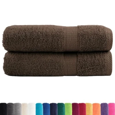 Afbeelding van Badhanddoeken 2 st 600 g/m 70x140 cm 100% katoen bruin