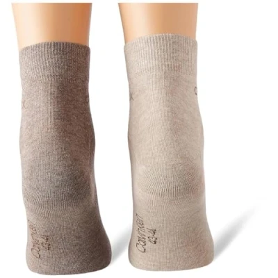 Afbeelding van Calvin Klein herensokken Simon (2 pack) hoge enkelsokken beige en lichtbruin Maat: 39 42