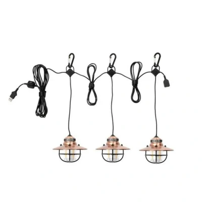 Afbeelding van Barebones Edison String USB Hanglamp 3 Stuks Copper Koper Verlichting Oplaadbaar