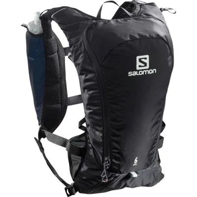 Afbeelding van Salomon Agile 6 delige set rugzak 6L met 2x zachte flessen trailrunning wandelen, zwart