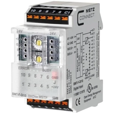 Afbeelding van Metz Connect BMT F DI10 BACnet MS/TP module 24 V/AC, V/DC 85 mA Inhoud: 1 stuk(s)