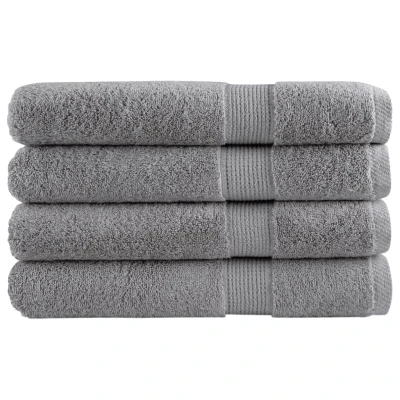 Afbeelding van vidaXL Handdoeken 4 st 600 g/m² 100x200 cm 100% katoen grijs, badhanddoek, zwemhanddoek, hamam handdoek, badlaken, sauna sporthanddoek