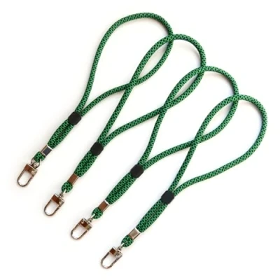 Afbeelding van trage.band® Korte verstelbare polsband met karabijnhaak, 4 stuks zwart groen