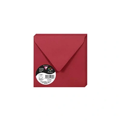 Afbeelding van Clairefontaine 5588C verpakking met 20 enveloppen pollen, 140 x mm, 120 g, ideaal voor uitnodigingen en correspondentie, kersenrood, 1 stuks