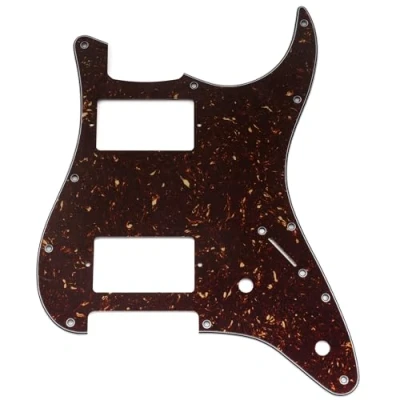 Afbeelding van Musiclily Pro 11 gaats ST Slagplaat Gitaar HH Pickguard met Bedekte 2 Humbucker Potmeter Uitsparingen voor Fender Squier Strat stijl Elektrische Gitaar, 4 laags Tortoise Shell