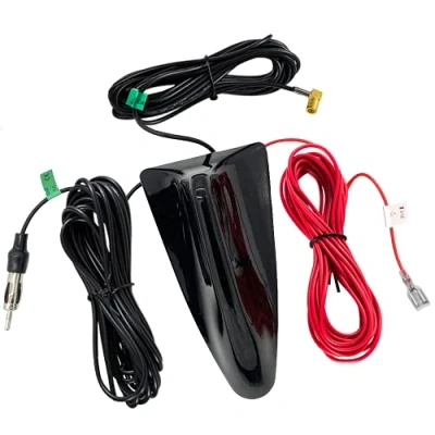 Afbeelding van Vecys DAB Auto antenne Haaienvin FM/AM radioantenne Signaalversterker SMB naar DIN stekker Connector Autodak Digitale Stereo Radio 5m RG174 Kabel voor voertuig FM AM