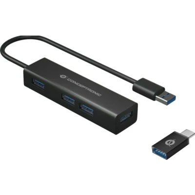 Afbeelding van Conceptronic HUBBIES06B interface hub USB 3.2 Gen 1 (3.1 1) Type A 5000 Mbit/s Zwart