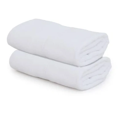 Afbeelding van SweetNeedle Extra Large Set van 2 badlakens, wit (100 x 150 cm) 100% katoen, zeer absorberend, sneldrogend, zwaargewicht, ideaal voor hotel, badkamer, douche, spa, strand, zwembad en dagelijks
