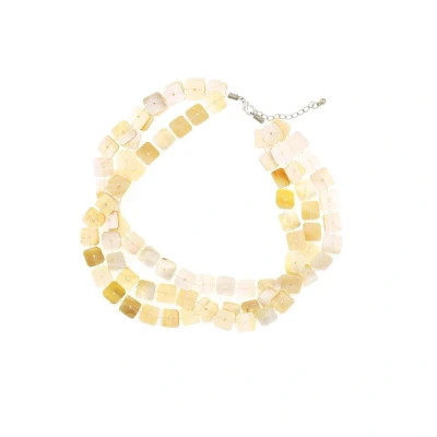 Afbeelding van Behave Dames ketting schelpen crème kleur 40 cm
