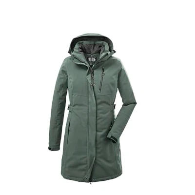 Afbeelding van killtec Dames functionele parka/parka met afritsbare capuchon KOW 165 WMN PRK, groengrijs, 50, 37726 000