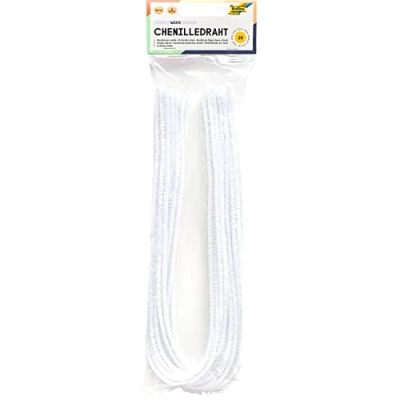 Afbeelding van Chenilledraad Folia 50cm lang 10 stuks wit