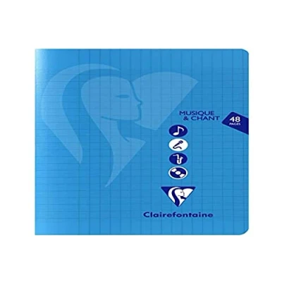 Afbeelding van Clairefontaine 303797C Geniet Muziek en Lied schrift 17x22cm 48 Grote ruiten + gelijnd notenbalken pagina&#039;s 90g wit papier Transparante polypropyleen kaft Willekeurige kleuren