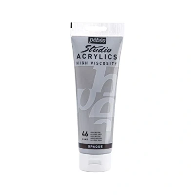 Afbeelding van Pébéo Acryl fijne studio kunststoffen meerlaagse verf voor je creativiteit acrylverf grijs neutraal 250 ml