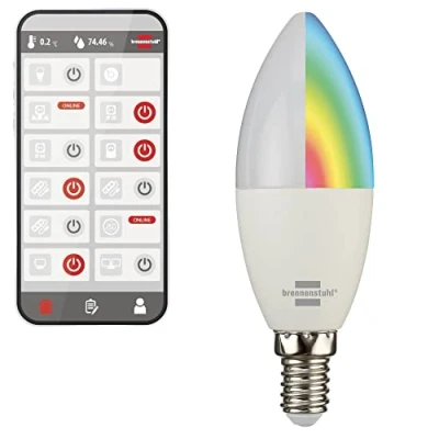 Afbeelding van Brennenstuhl Connect WiFi LED lamp SB 400 E14 (compatibel met Alexa en Google Assistant, geen hub nodig, slimme gloeilamp 2,4 GHz gratis app, 430lm, 5.5W)
