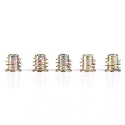 Afbeelding van M4 / M5 zeshoekige moer schroefdraad van zinklegering voor bevestiging aan de binnenkant invoegen schroefmoeren houten meubels (M4 x 8 (50 stuks)