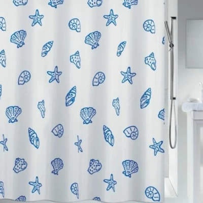 Afbeelding van Spirella Concha Douchegordijn Blauw Polyester 200 x 180 cm