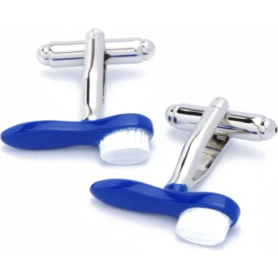 Afbeelding van Manchetknopen Tandenborstels Blauw en Wit