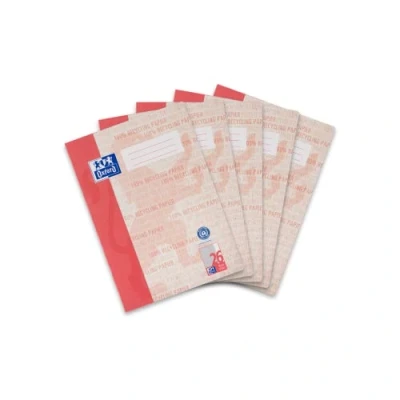 Afbeelding van Oxford Schoolschrift A4 Recycling, 16 vellen, liniatuur 26, geruit, 5 stuks