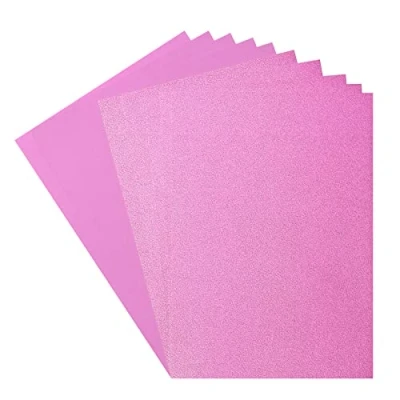 Afbeelding van Florence Cardstock (216 g/m²) &amp; glitterpapier (250 g/m²), lichtroze, A4, 10 vellen, voor scrapbooking, kaarten maken, stansen en meer papierambachten