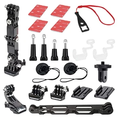 Afbeelding van Higatful Motorhelm Chin Mount Kit met verlengarmen Compatibel Insta360 ONE X2/X/R/GO 2, GoPro Hero en DJI OSMO Action 2