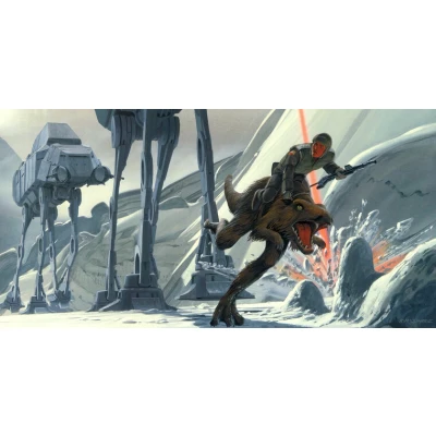 Afbeelding van Komar Vliesbehang Star Wars Classic RMQ Hoth Battle Ground (set)