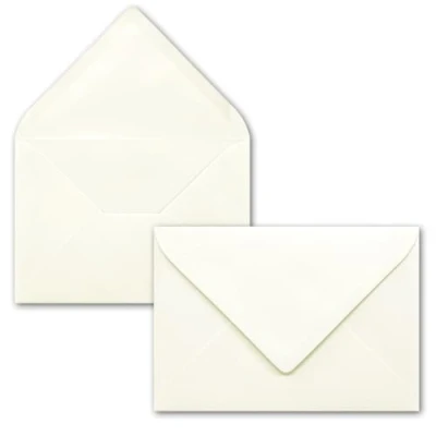 Afbeelding van FarbenFroh by Gustav Neuser Enveloppen, 75 stuks, B6, 17,5 x 12,5 cm, natuurlijk wit, natte plakrand met puntige klep, 120 g/m², voor bruiloft, wenskaarten, uitnodigingen