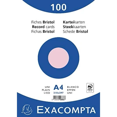 Afbeelding van Exacompta indexkaarten DIN A4. 100 Blatt roze