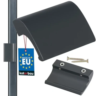 Afbeelding van KOTARBAU Deurafdichte, aluminium balkondeurgreep, antracietgrijs, terrasdeurgreep, veilig voor rokers, deurgreep, universele trekgreep