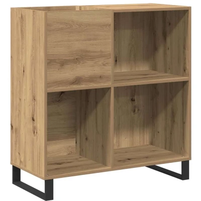 Afbeelding van vidaXL Recordkast Artisan eiken Hout, Metaal Medium Media cabinet