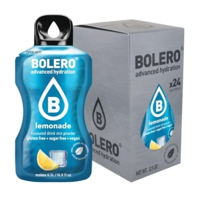 Afbeelding van Bolero LEMONADE 24x3g Suikerloos sappoeder, gezoet met stevia + vitamine C geschikt voor kinderen, sporters en diabetici glutenvrij veganvriendelijk Vlierbloesemsmaak