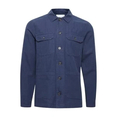 Afbeelding van Casual Friday Heren CFJacobs 0080 Linen Shacket Jacket, 194013/Dark Navy, 3XL, 3XL