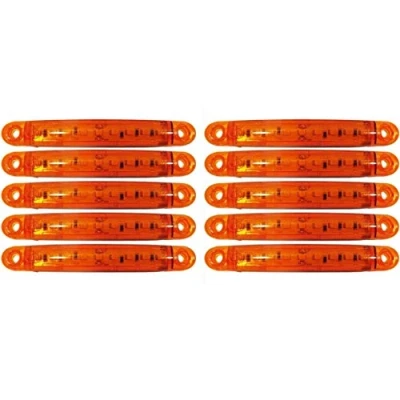 Afbeelding van 10x 12V/24V geel grenslicht 9 LED contourverlichting positielamp vrachtwagen personenauto