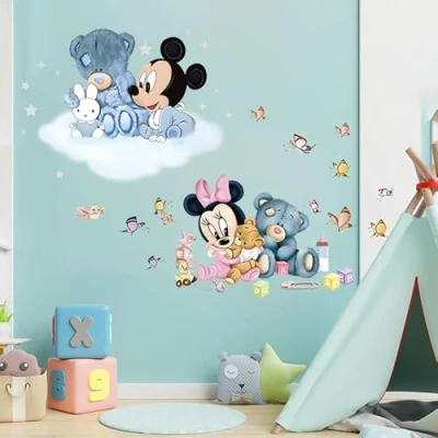 Afbeelding van Kibi 2PCS Pegatinas Infantiles Pared Minnie Decorativas Mickey Mouse Stickers Dormitorio Calcomanias para Niños